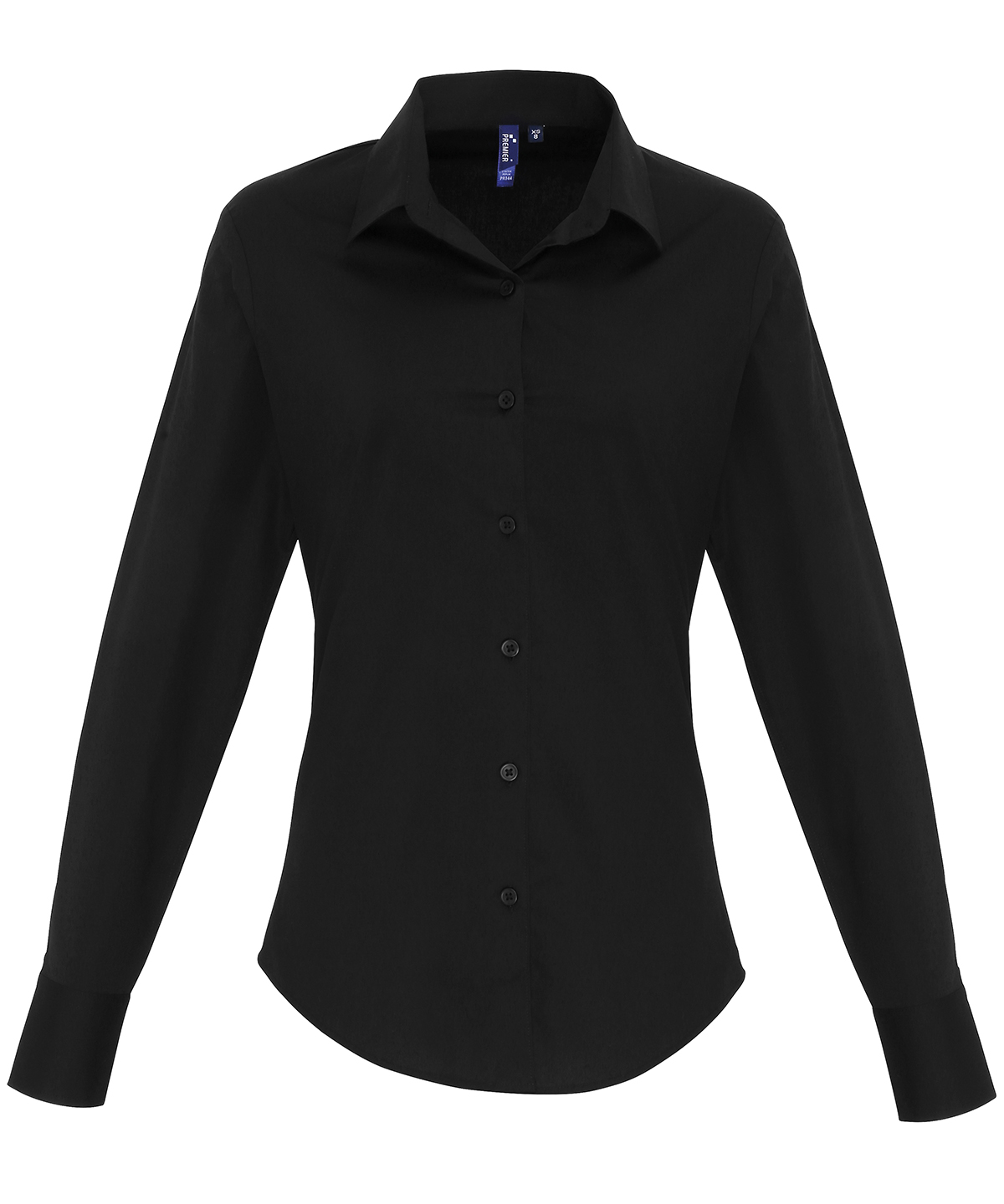 Women's Stretch Fit Cotton Poplin Long Sleeve Blouse - Image 3
