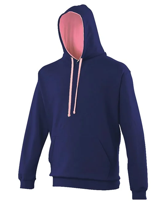 Just Hoods Premium Contrast Varsity Hoodie with Kangaroo Pocket