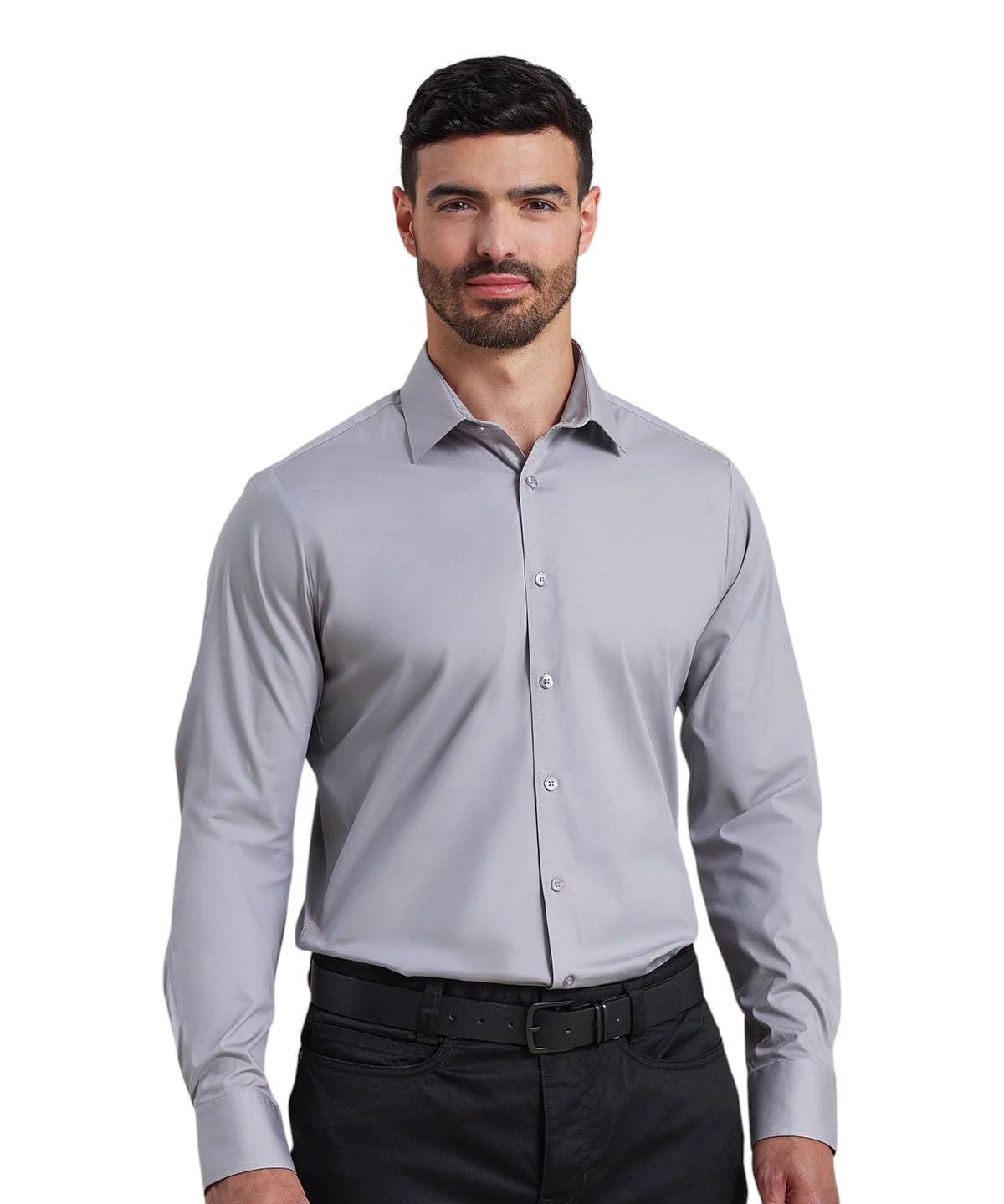 Premier Men's Stretch Fit Cotton Poplin Long Sleeve Dress Shirt - Image 2