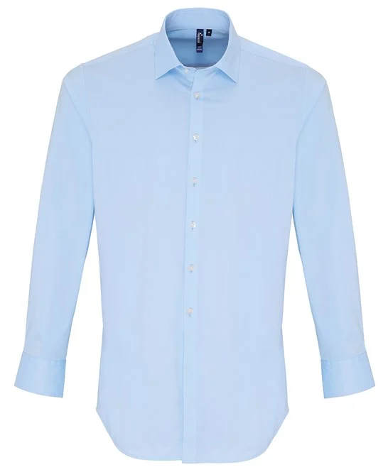 Premier Men's Stretch Fit Cotton Poplin Long Sleeve Dress Shirt