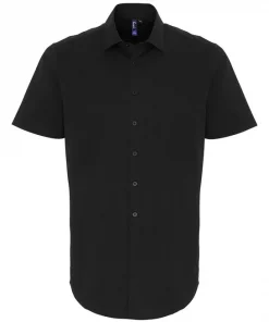 Stretch Fit Cotton Poplin Short Sleeve Shirt