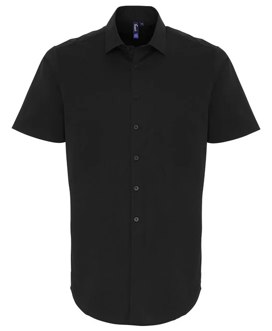 Stretch Fit Cotton Poplin Short Sleeve Shirt
