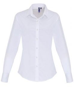 Women's Stretch Fit Cotton Poplin Long Sleeve Blouse