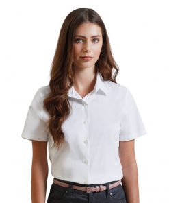 Alternative view of Women's Stretch Fit Cotton Poplin Short Sleeve Blouse