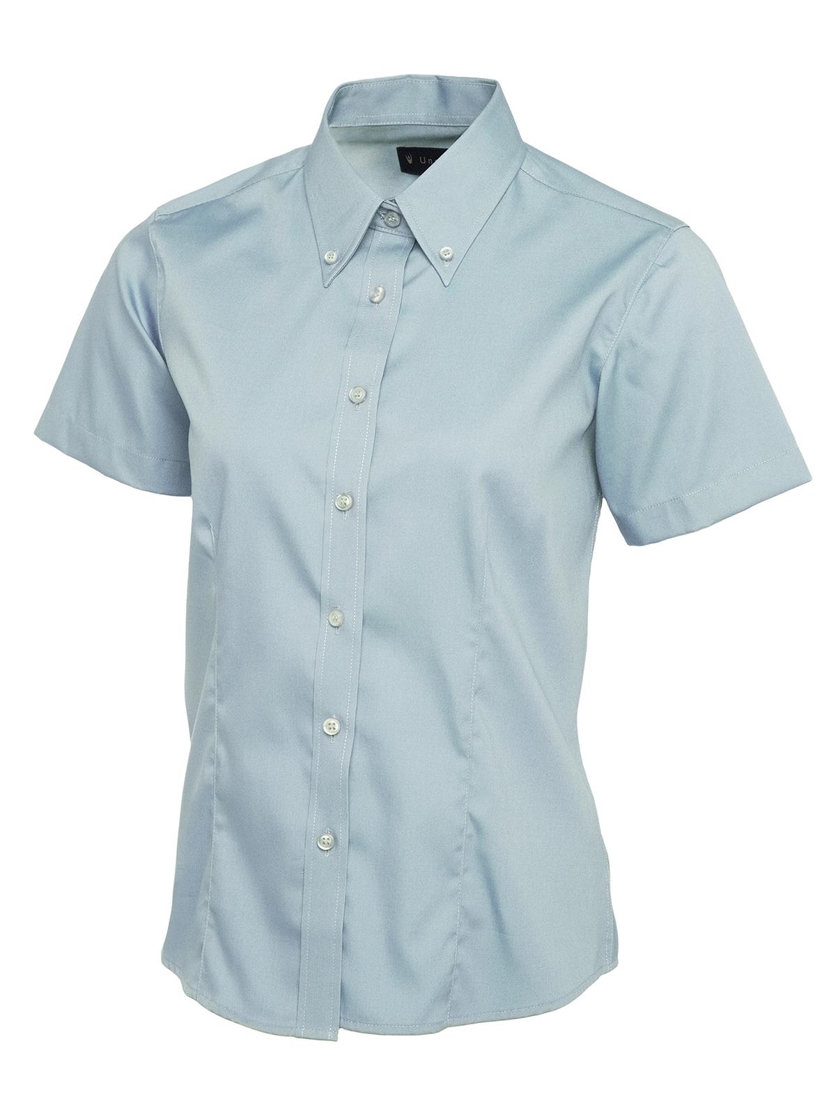 Ladies Pinpoint Oxford Half Sleeve Shirt - Image 4