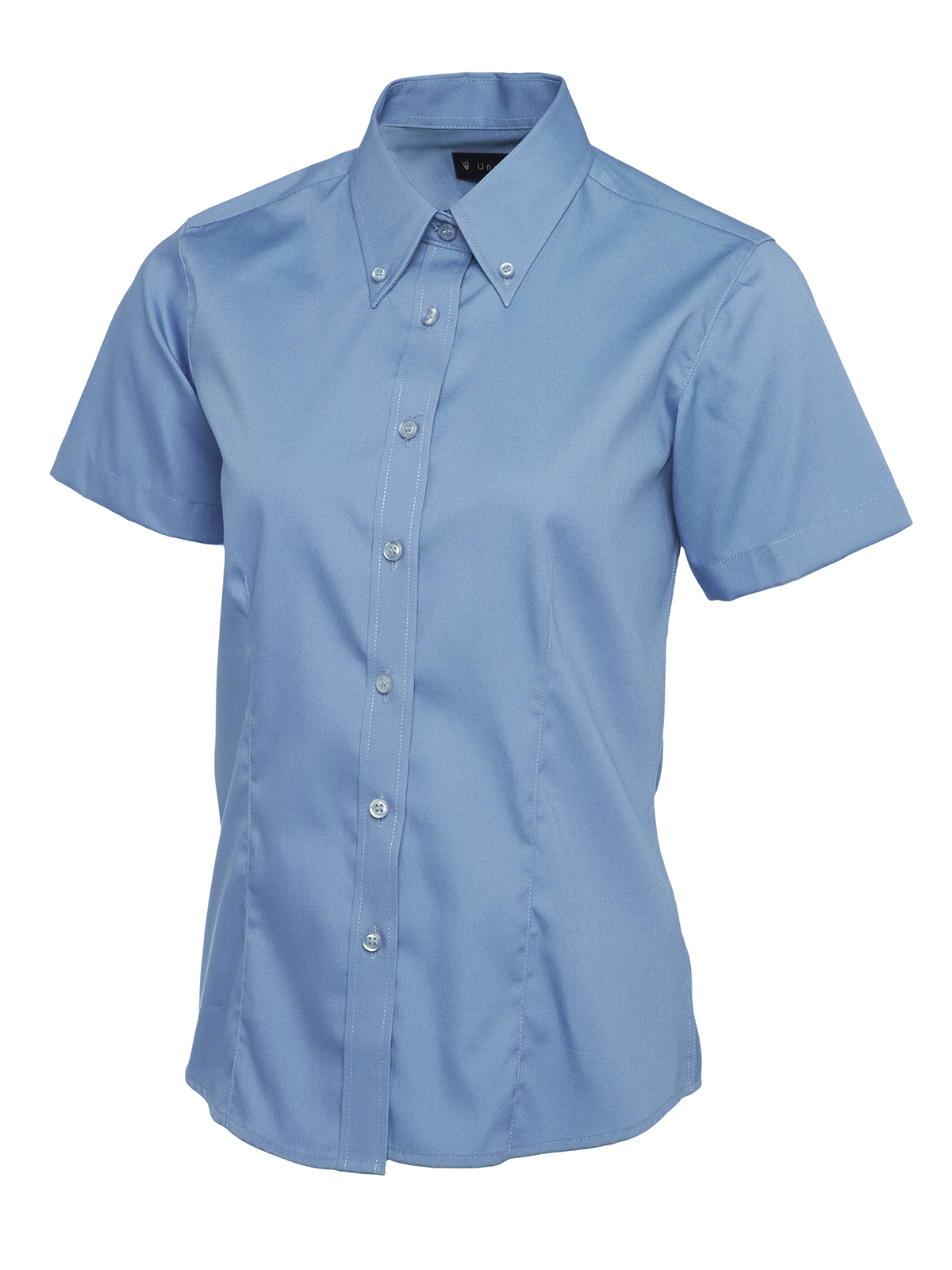 Ladies Pinpoint Oxford Half Sleeve Shirt - Image 5