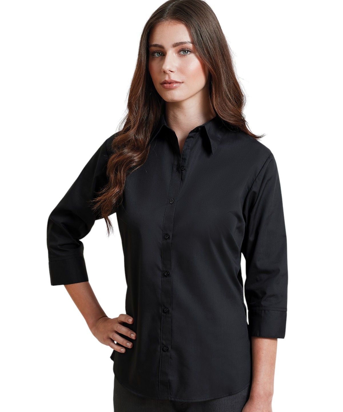 Premier Women's ¾ Sleeve Poplin Blouse - Image 2