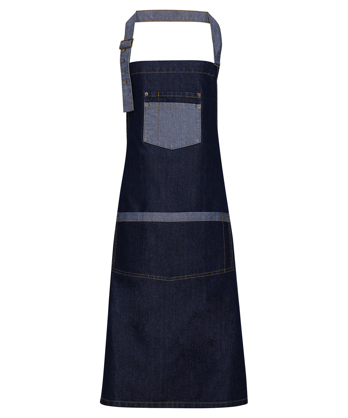Premier Domain Contrast Denim Bib Apron - Image 3