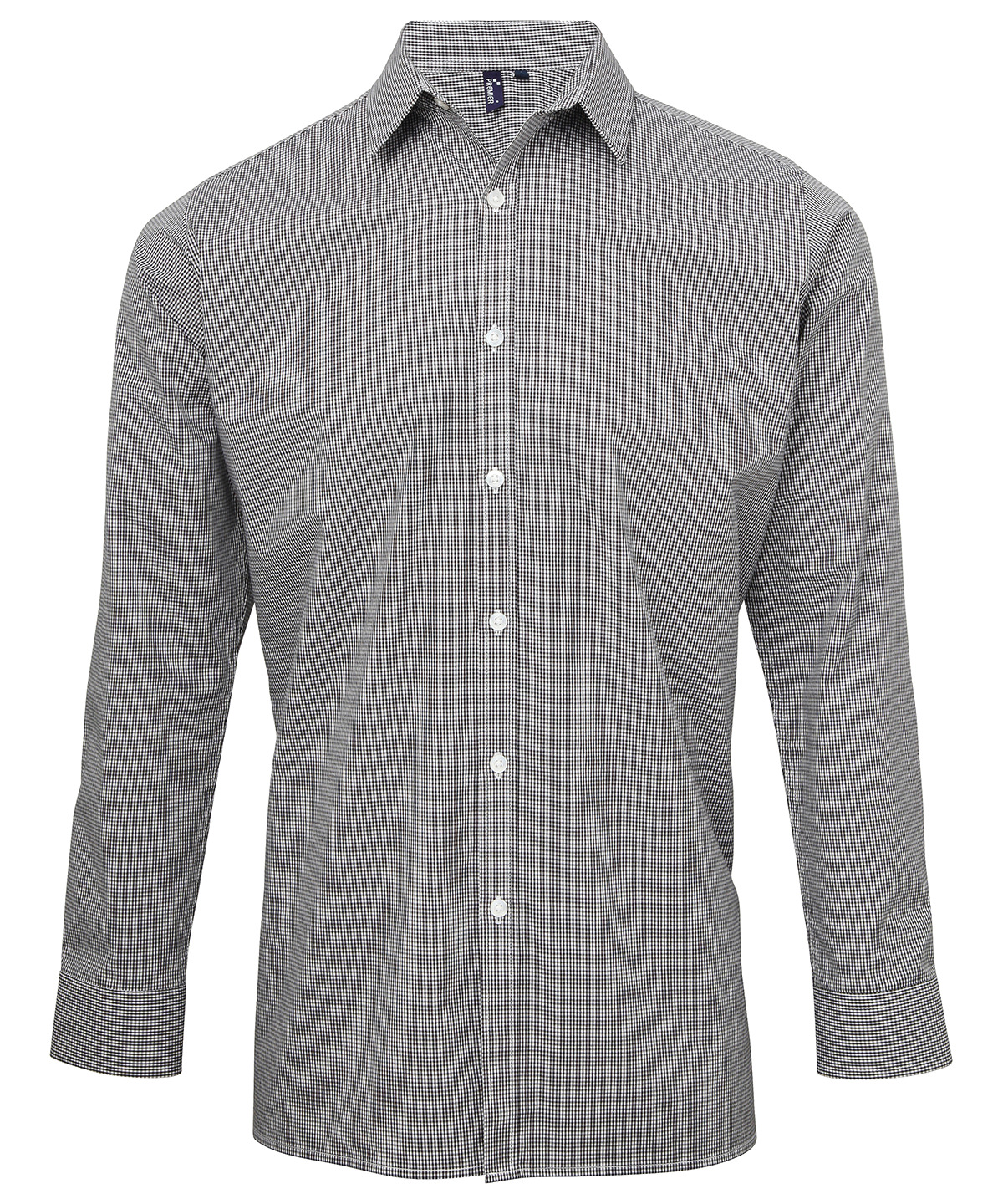 Premier Microcheck (Gingham) Long Sleeve Cotton Shirt - Image 2