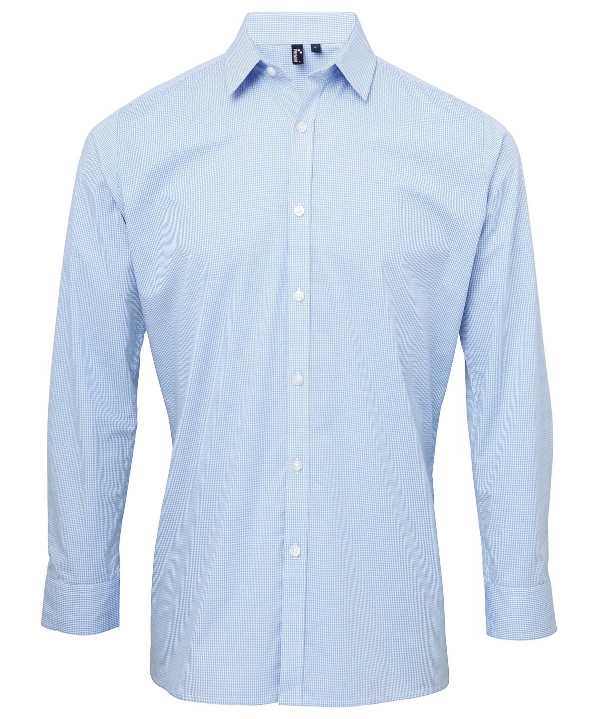 Premier Microcheck (Gingham) Long Sleeve Cotton Shirt - Image 3