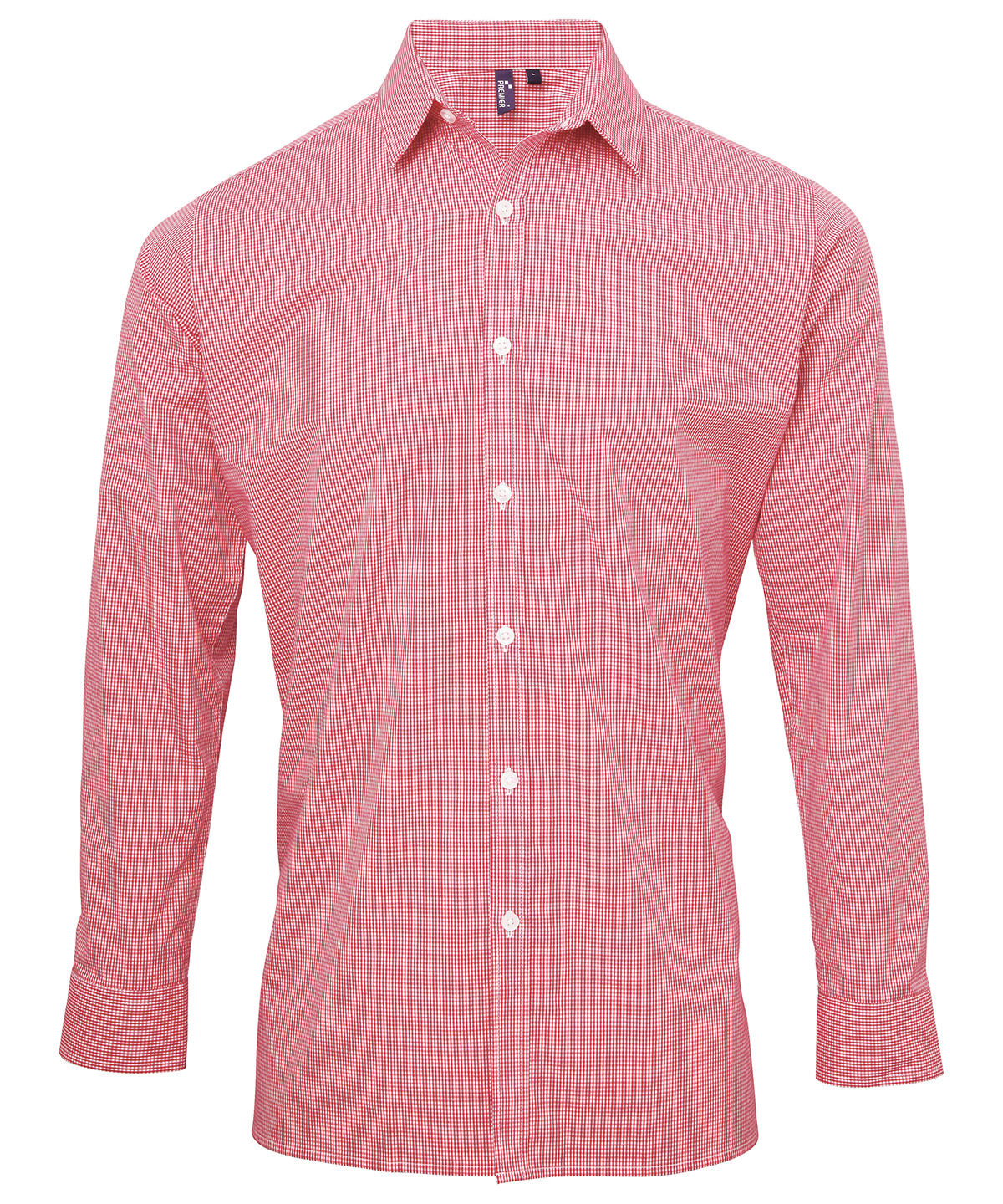 Premier Microcheck (Gingham) Long Sleeve Cotton Shirt - Image 5