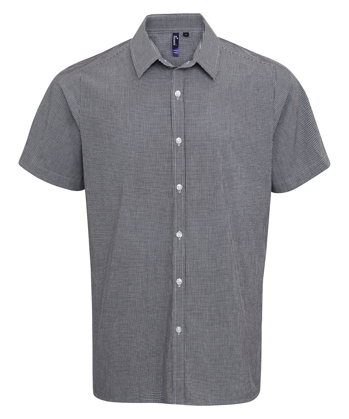 Premier Microcheck (Gingham) Short Sleeve Cotton Shirt - Image 2