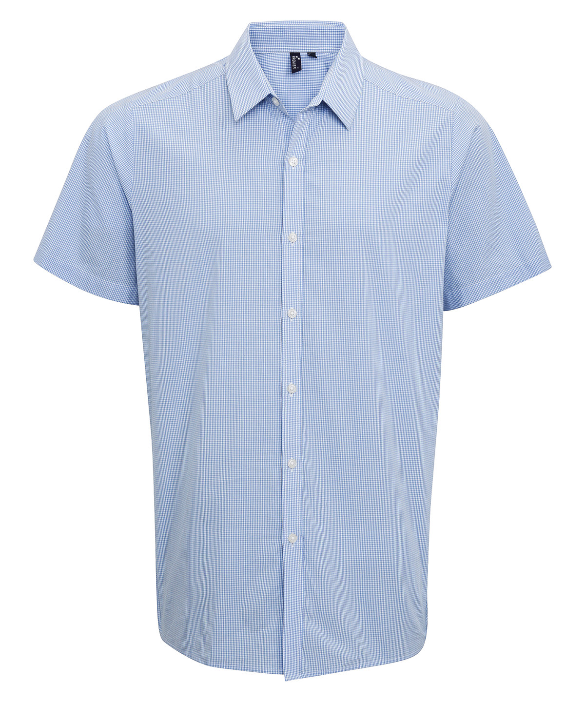 Premier Microcheck (Gingham) Short Sleeve Cotton Shirt - Image 3