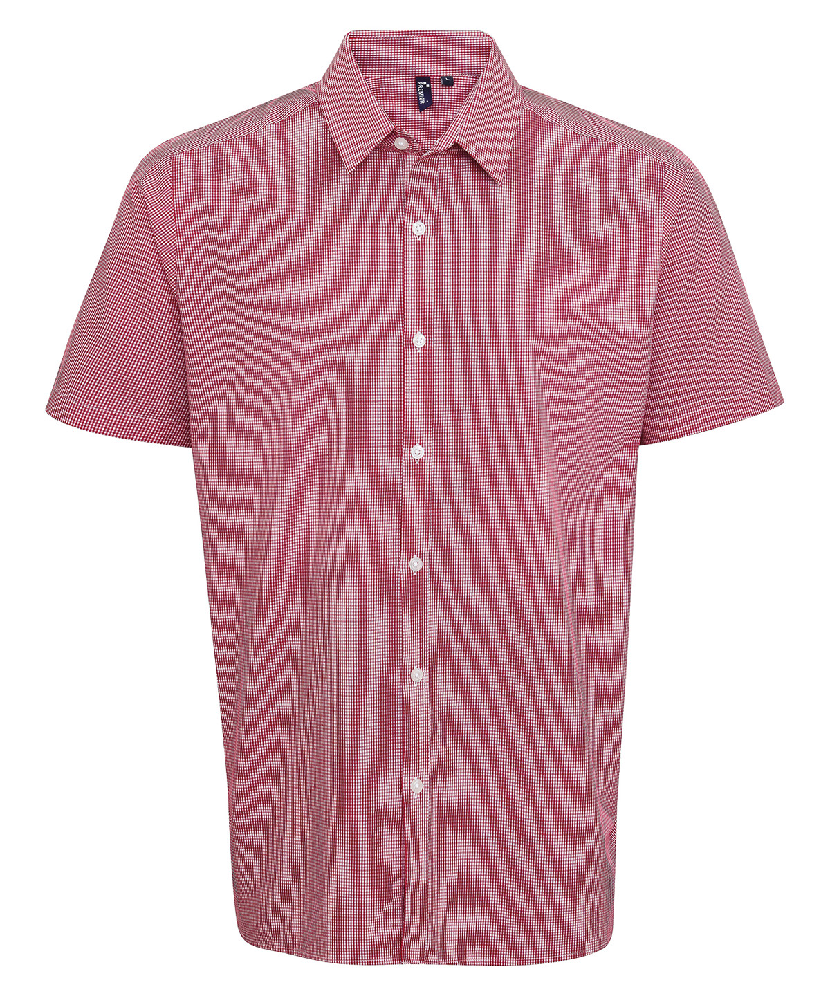 Premier Microcheck (Gingham) Short Sleeve Cotton Shirt - Image 5