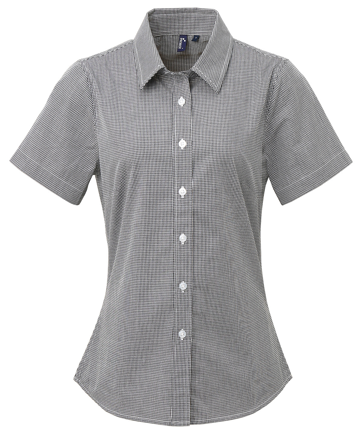 Premier Women's Microcheck (Gingham) Short Sleeve Cotton Shirt - Image 2