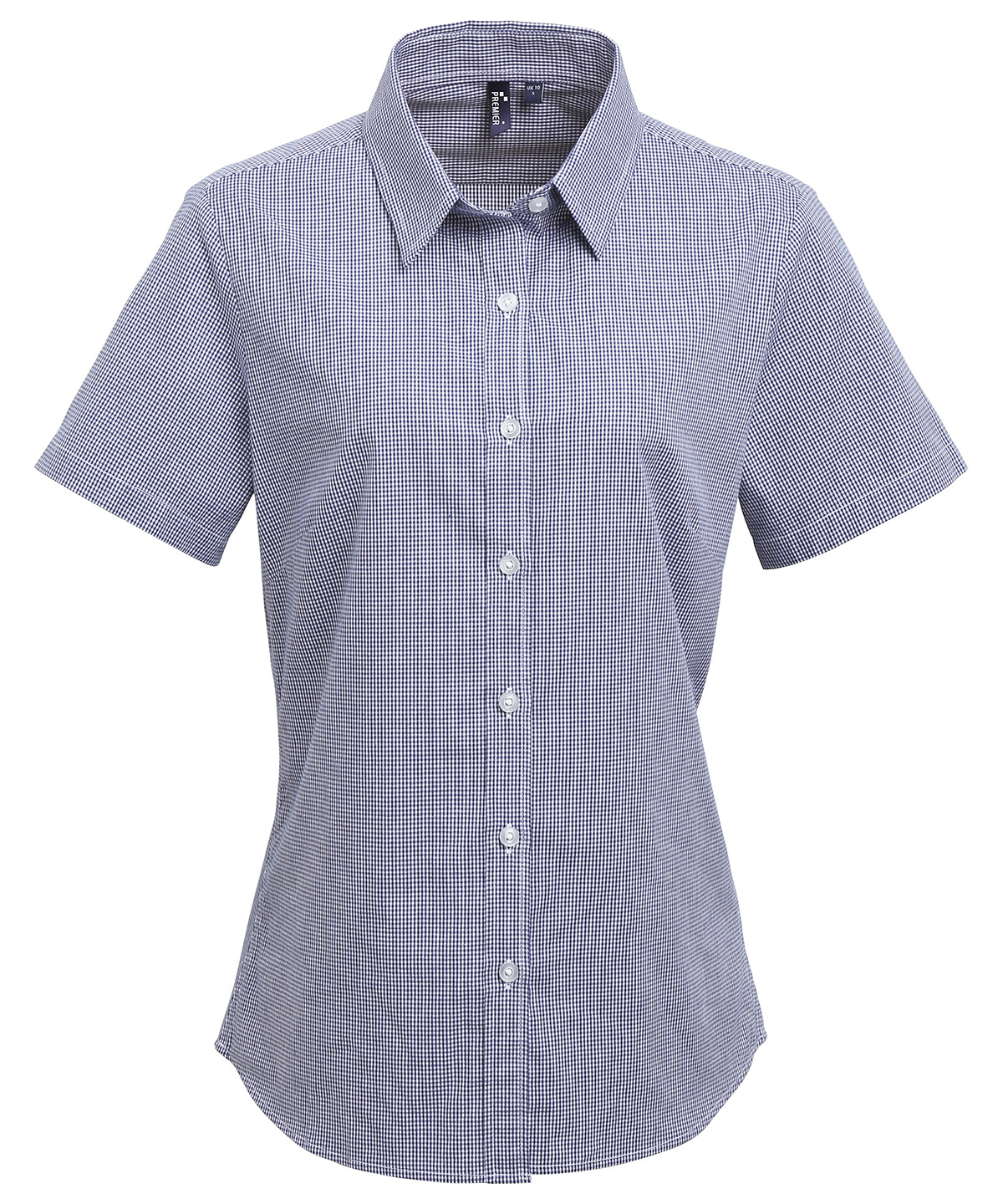 Premier Women's Microcheck (Gingham) Short Sleeve Cotton Shirt - Image 4