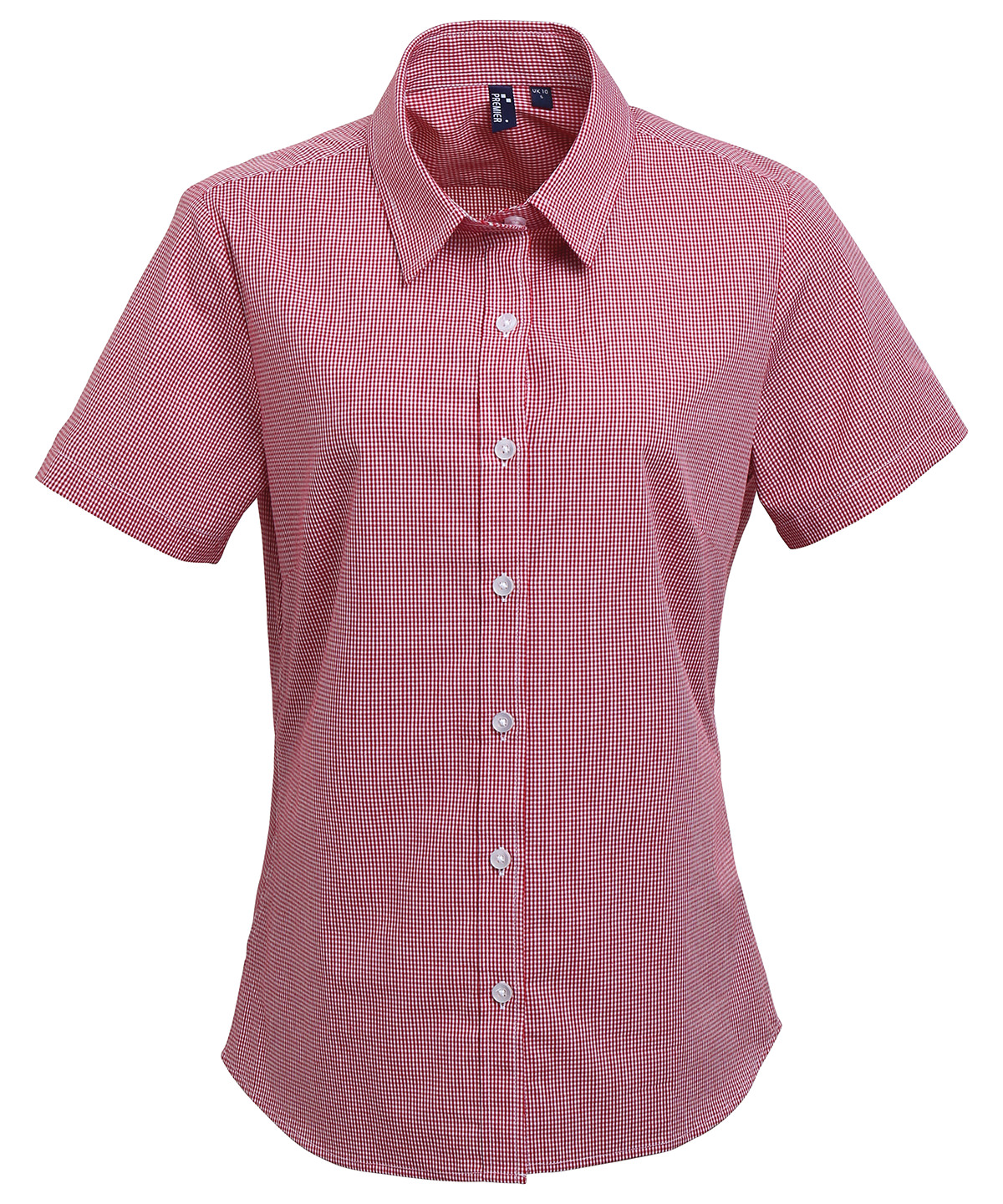 Premier Women's Microcheck (Gingham) Short Sleeve Cotton Shirt - Image 5
