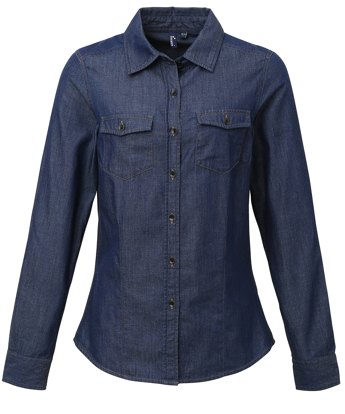 Premier Women's Jeans Stitch Denim Shirt - Image 3
