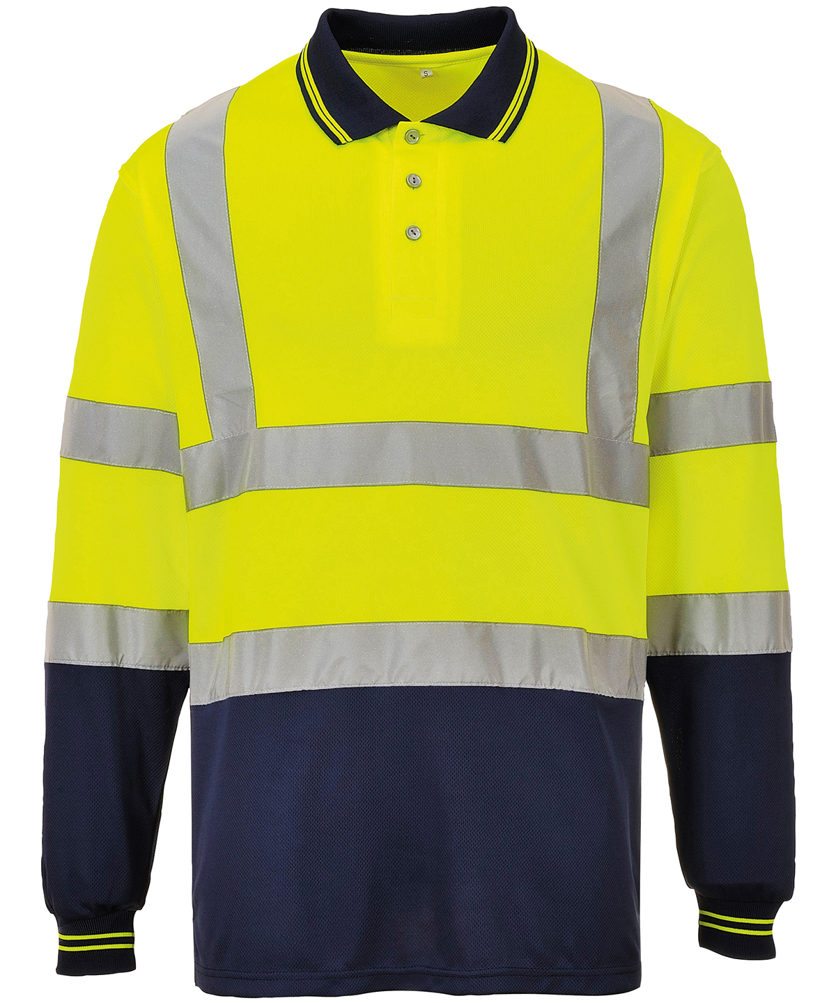 Two-Tone Long Sleeve Polo (S279) - Image 2