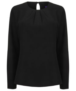 Alternative view of Women's Pleat Front Long Sleeve Blouse