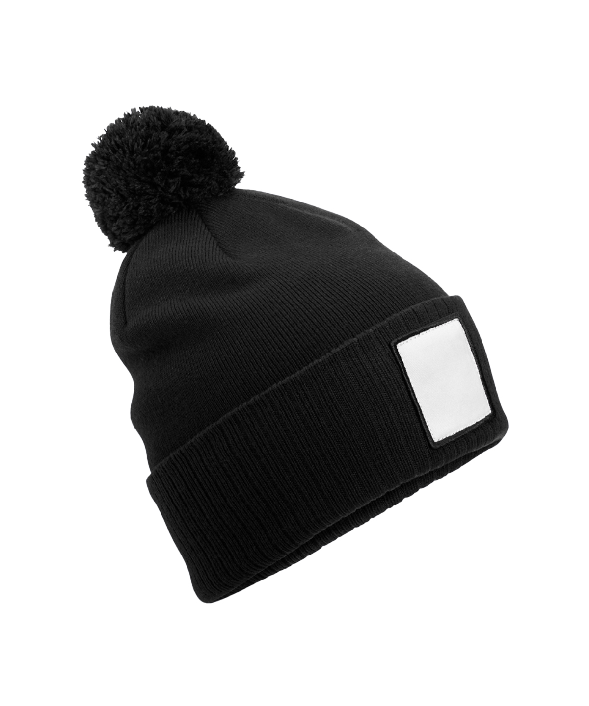 Appliqué Patch Pom Beanie - Image 3