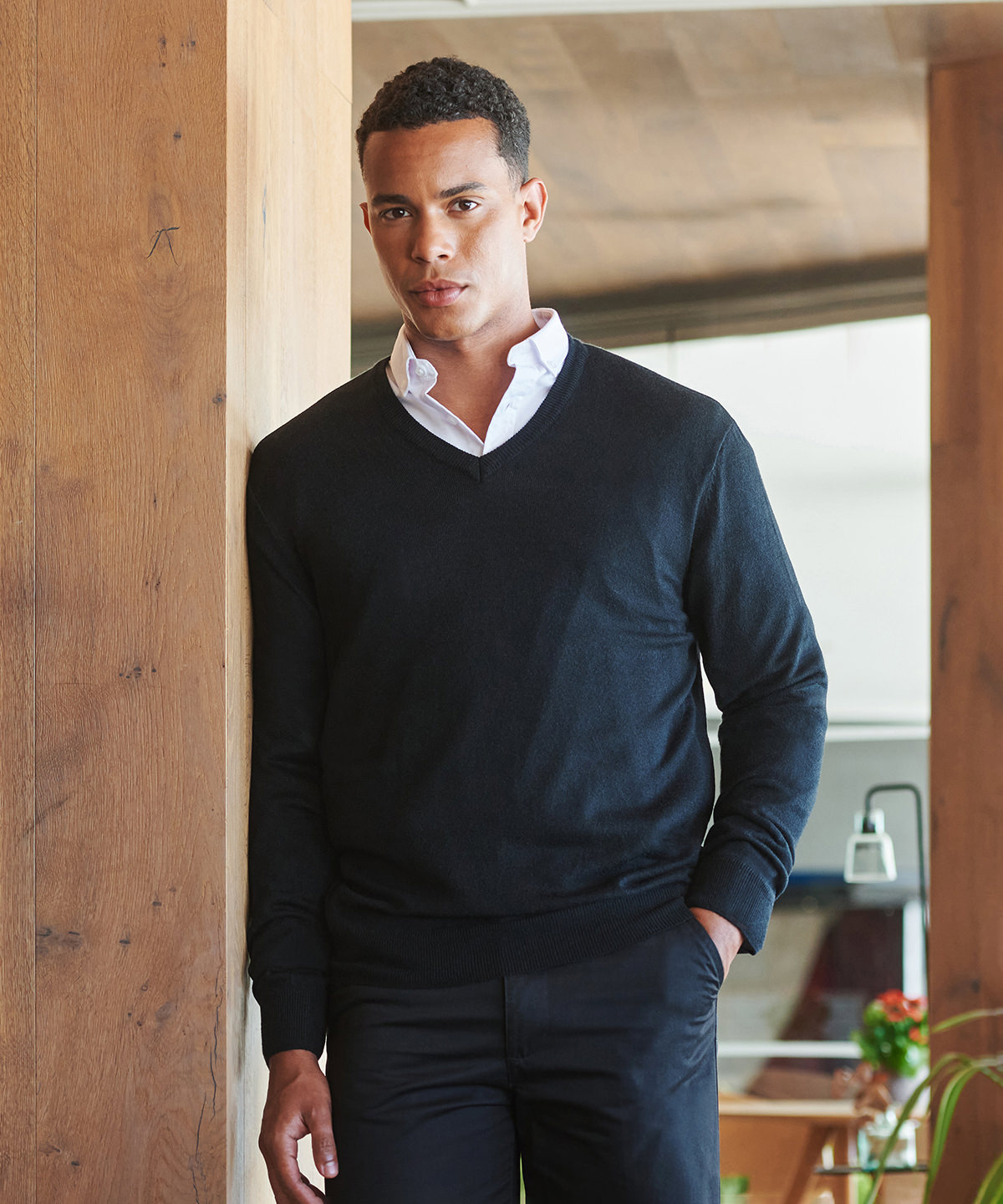Cashmere Touch Acrylic V-Neck Jumper