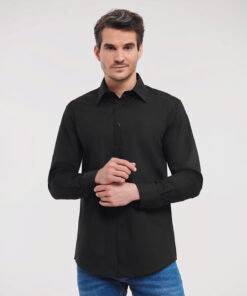 Long Sleeve Polycotton Easycare Fitted Poplin Shirt