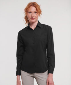 Women's Long Sleeve Polycotton Easycare Poplin Shirt