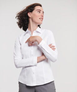 Women's Long Sleeve Herringbone Shirt