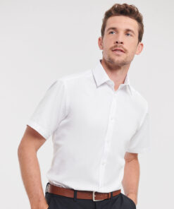 Short Sleeve Herringbone Shirt