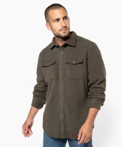 Sherpa-Lined Fleece Overshirt
