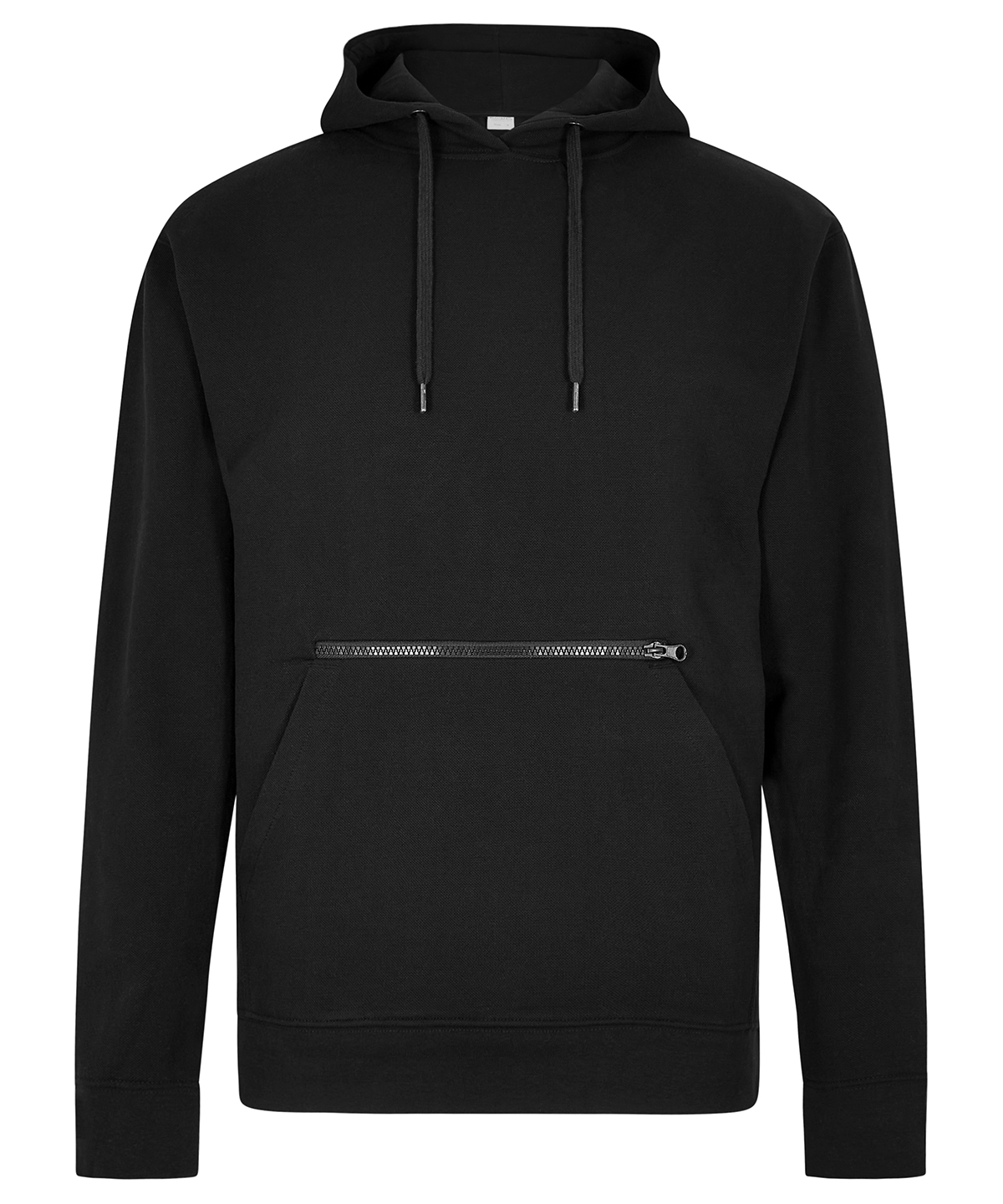 Regular Fit Piqué Hoodie With Zipped Pocket - Image 2