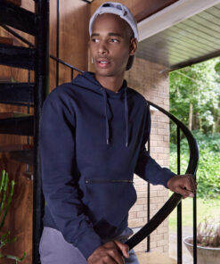 Regular Fit Piqué Hoodie With Zipped Pocket