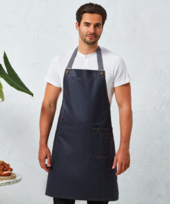 Premier District Waxed-Look Denim Bib Apron