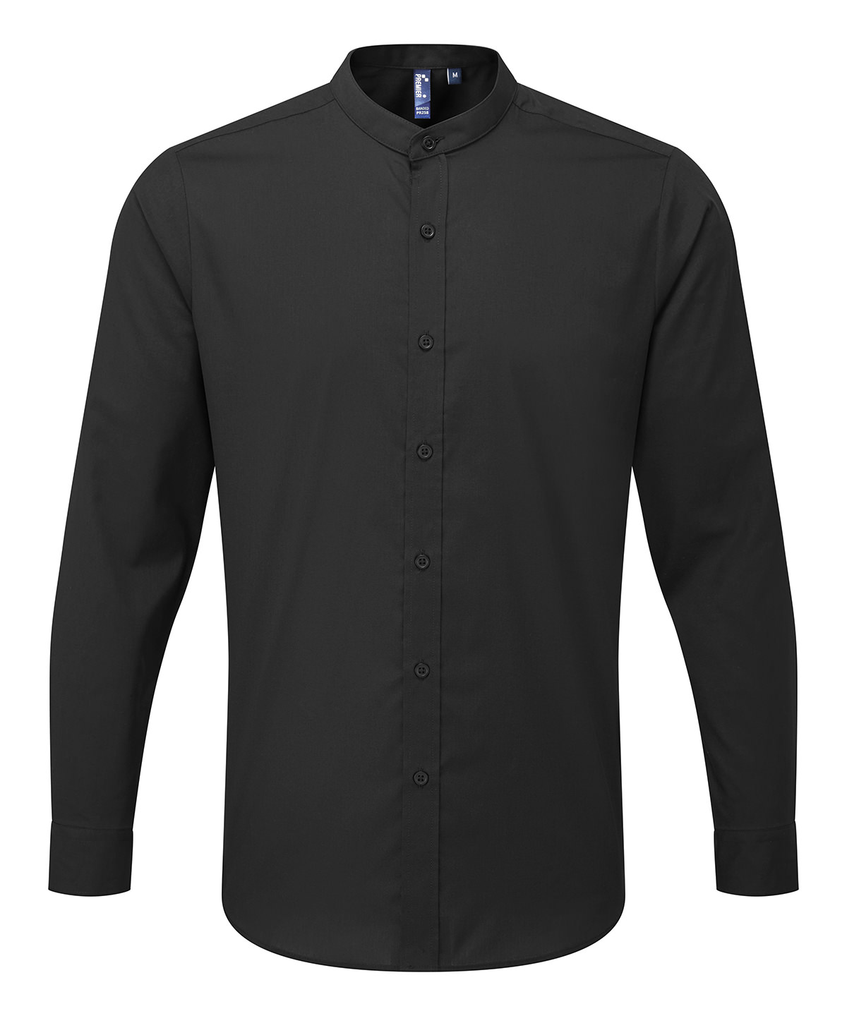 Premier Banded Collar Grandad Long Sleeve Shirt - Image 2