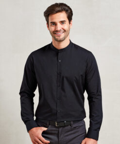Premier Banded Collar Grandad Long Sleeve Shirt