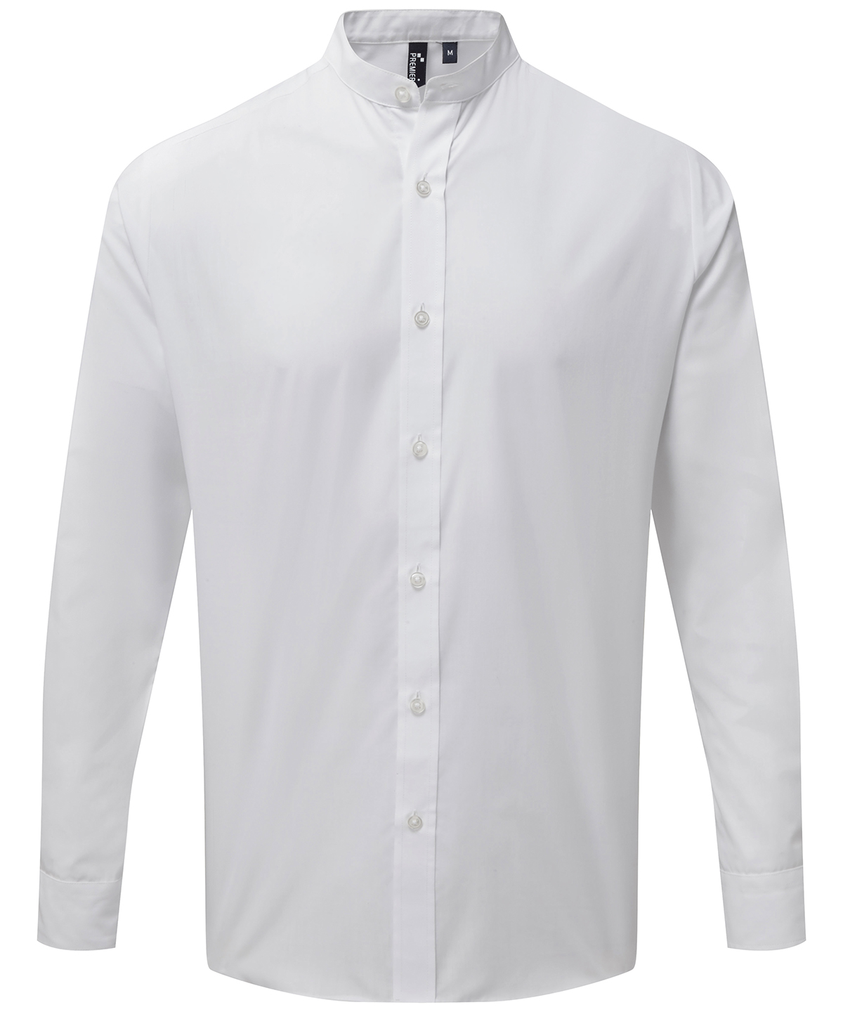 Premier Banded Collar Grandad Long Sleeve Shirt - Image 3