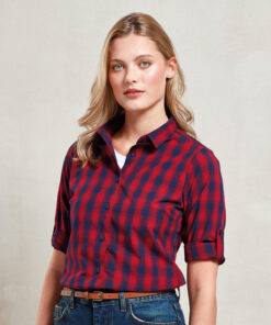 Premier Women's Mulligan Check Cotton Long Sleeve Shirt