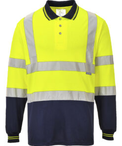 Two-Tone Long Sleeve Polo (S279)
