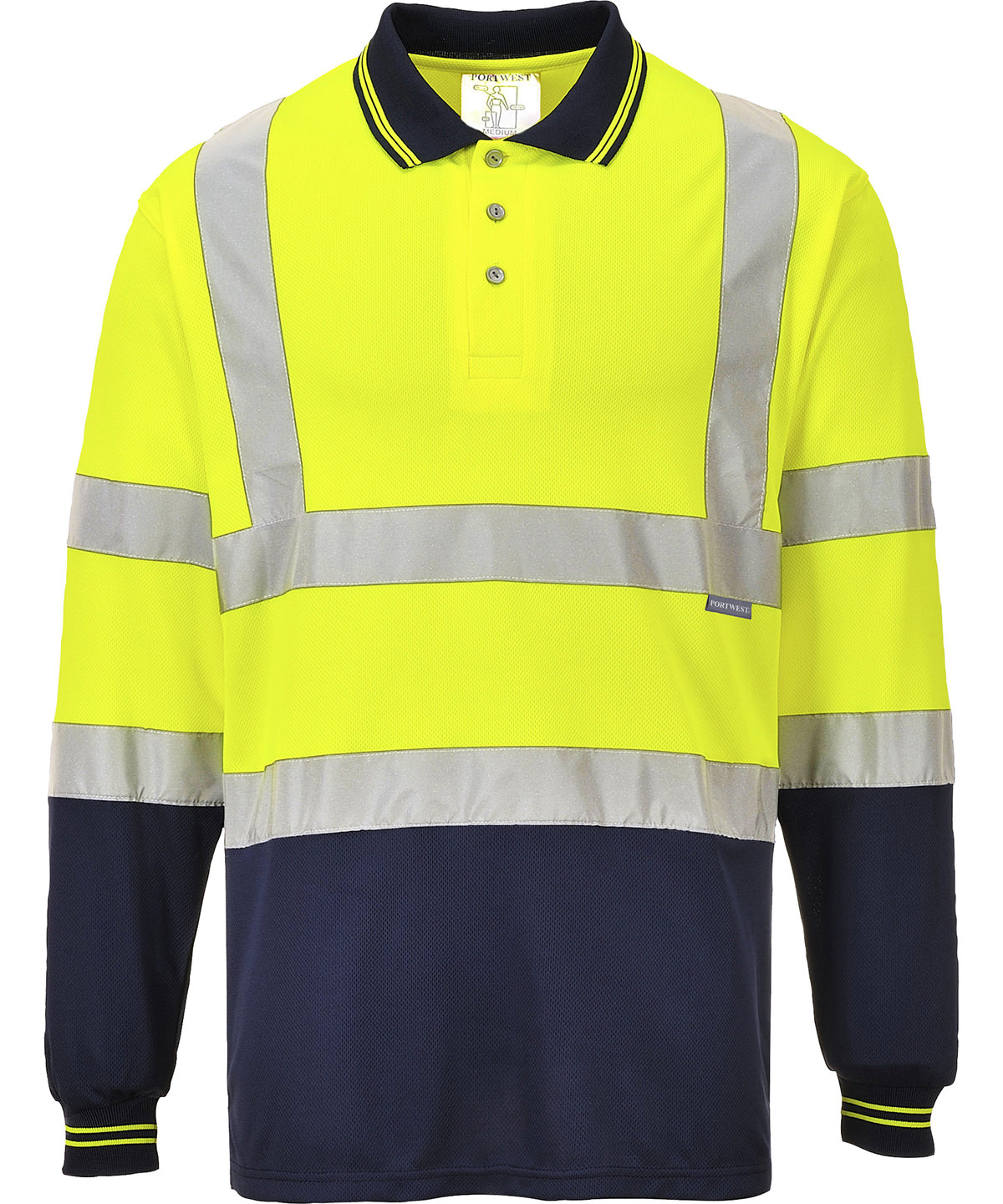 Two-Tone Long Sleeve Polo (S279)