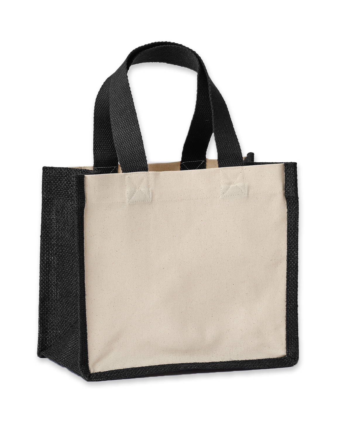 Jute Canvas Panel Shopper - Image 2