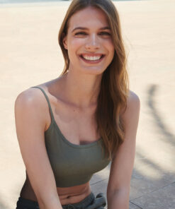 Women's Sustainable Fashion Cropped Cami Top With Adjustable Straps