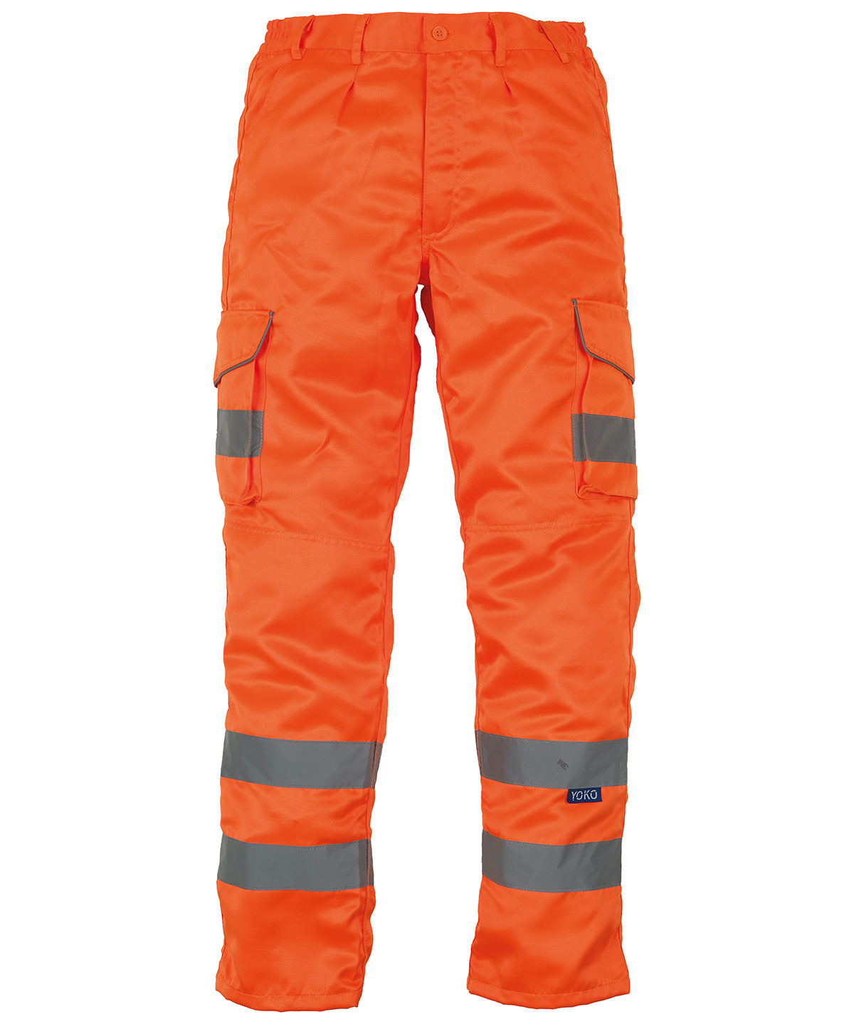 Hi-Vis Polycotton Cargo Trousers With Kneepad Pockets (Hv018T/3M) - Image 2