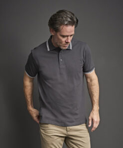 Luxury Stripe Stretch Polo (1407)