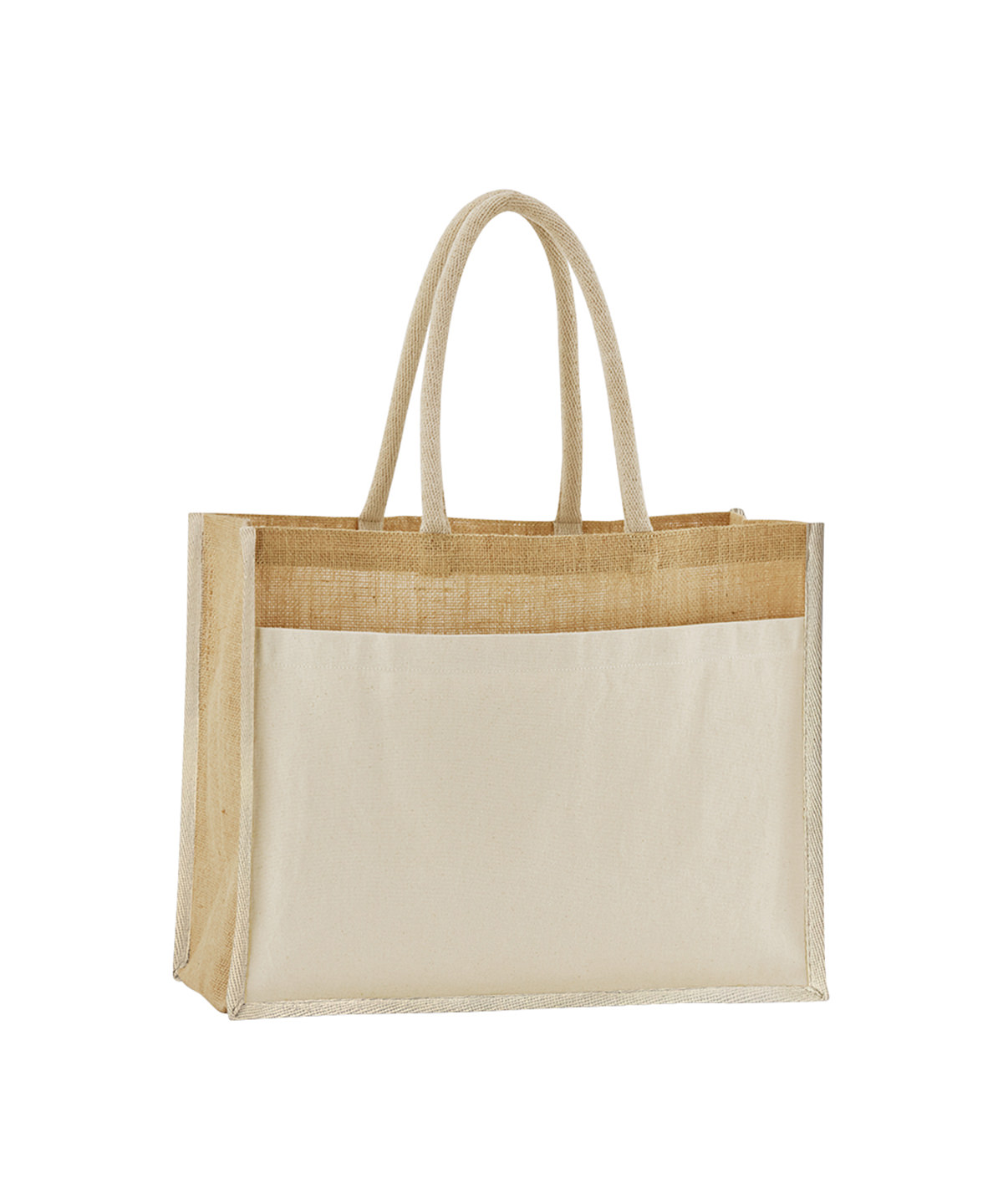 Cotton Pocket Natural Starched Jute Shopper - Image 2