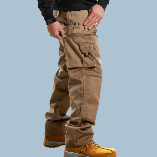 Cargo work trousers with multiple utility pockets