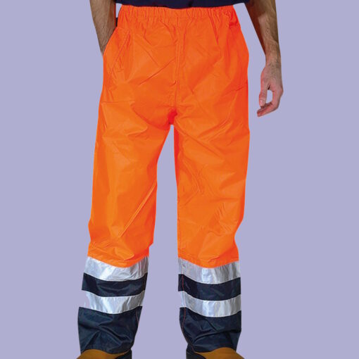 Orange high-visibility work trousers