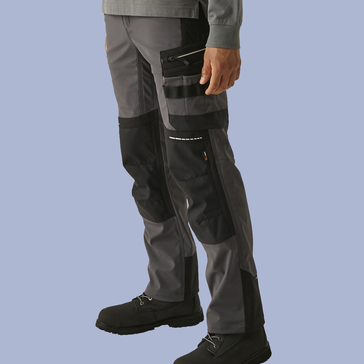Work trousers with knee-pad pockets