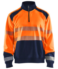 Blåkläder 3556 Hi-Vis sweatshirt with half zip - Image 3
