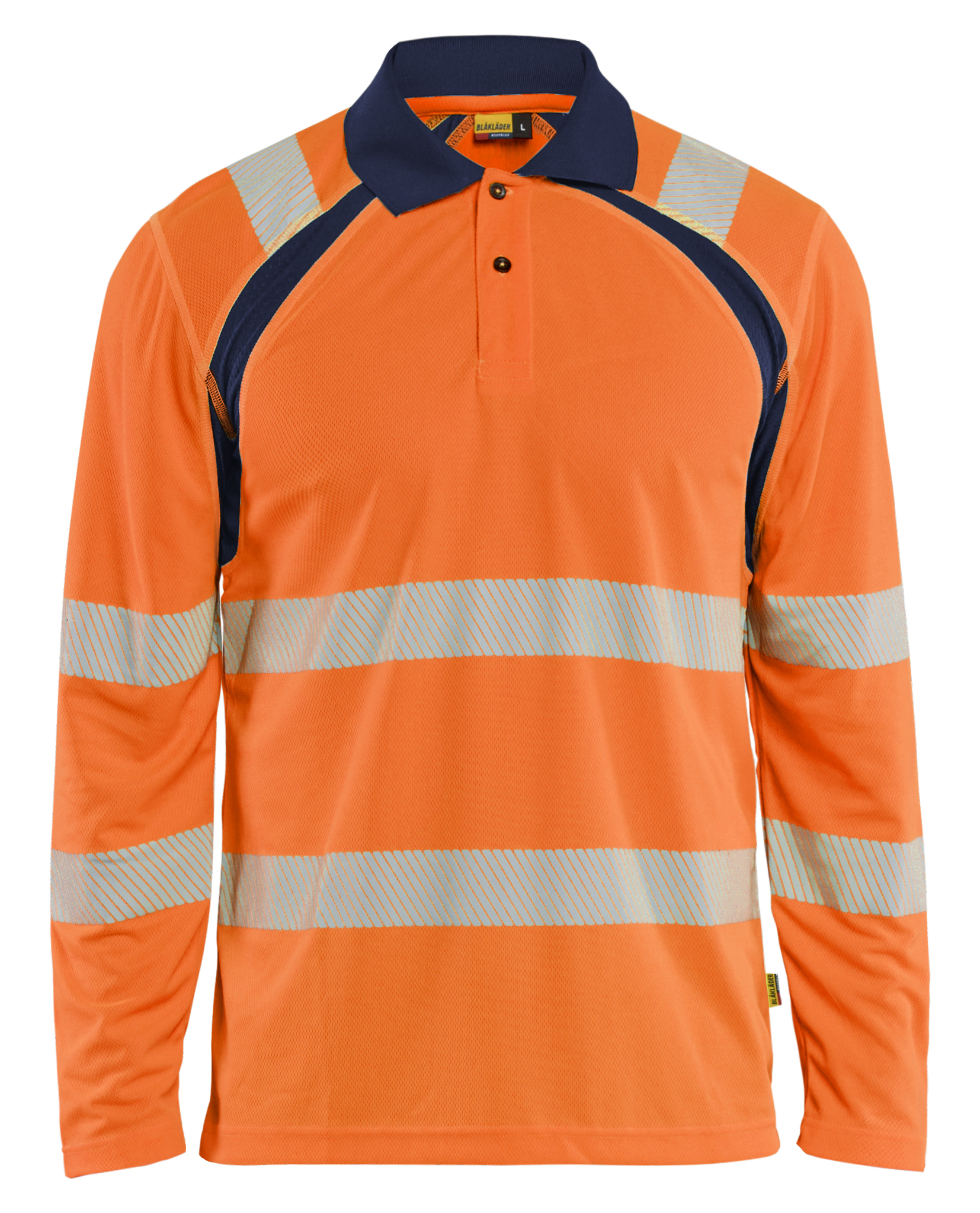 Blåkläder 3598 UV-Protected Long-Sleeved Polo Shirt Hi-Vis - Image 2
